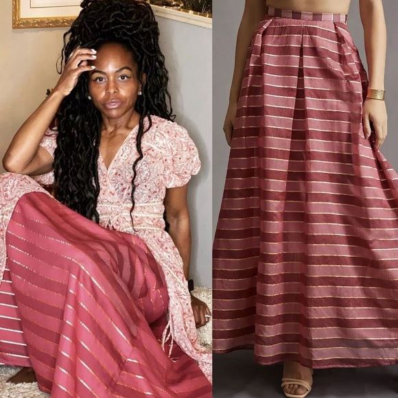 Eva Franco Dresses & Skirts - Anthropologie Eva Franco Striped Ball Maxi
Skirt with Pink Stripes, XS